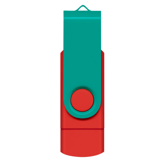 Teal Swivel 8GB Dual Flash Drives